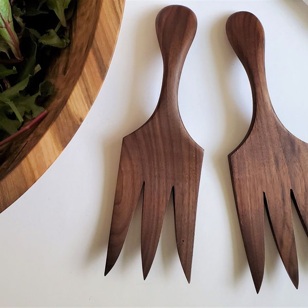 Wood Salad Servers Etsy