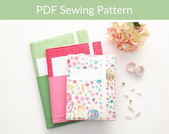 A4 Book Cover Sewing Pattern, Exercise Book Cover, DIY Fabric Book Covers, Beginner Sewing Pattern, Easy Sewing Pattern