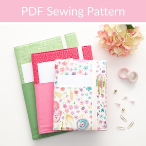 Fabric Book Cover Sewing Pattern: Beginner Friendly (PDF Pattern) in A4, A5 & Composition Sizes
