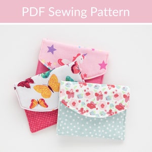 Patrón de costura PDF para monedero DIY