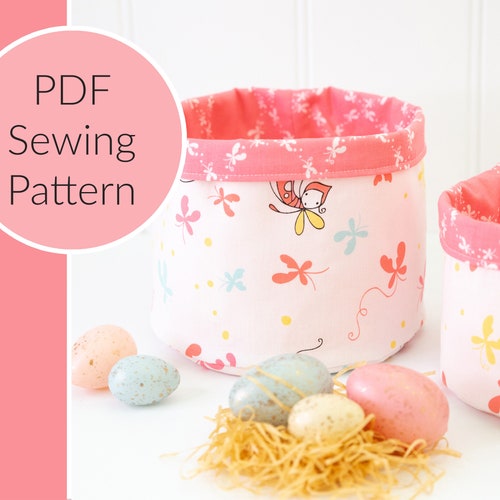 Round Fabric Basket PDF Sewing Pattern - Etsy