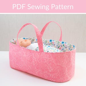 Doll Bassinet Sewing Pattern, Doll Carry Cot, Baby Doll Basket, Doll Carrier, Girl Birthday Gift