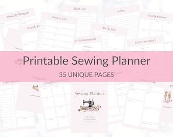 Sewing Planner Printable PDF, Sewing Organiser, Sewing Journal, Sewing Accessories