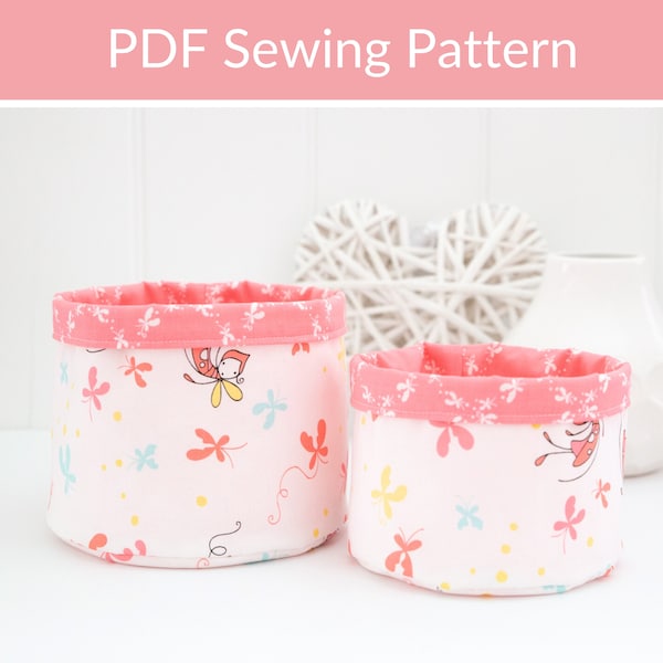 Round Fabric Basket PDF Sewing Pattern