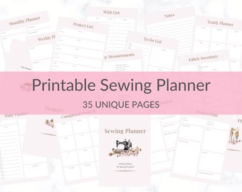 Sewing Project Planner, PDF Sewing Organiser, Sewing Journal
