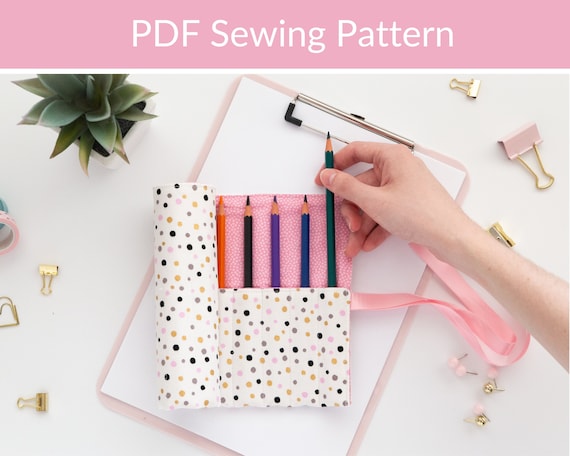 Beginner Sewing Pattern, Fabric Pencil Case PDF Sewing Pattern, Pencil  Holder, Roll up Pencil Case, Artists Roll 