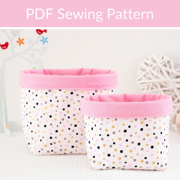 Beginner Sewing Pattern, Easy Basket Pattern, Storage Basket Pattern, Gift Basket, Mother's Day Gift Idea, Gift for Her