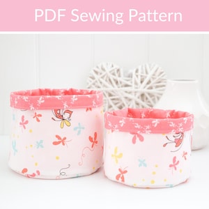 Round Fabric Basket PDF Sewing Pattern