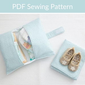 PDF Schnittmuster für eine Clutch, Windeltasche & Wickelunterlage