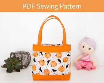 Pumpkin Bag PDF Sewing Pattern, Trick or Treat Bag, Halloween DIY