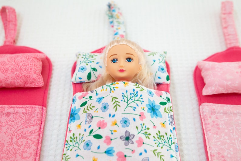 Doll Accessory Sewing Pattern, 12 Inch Doll Bed, Beginner Sewing Pattern image 3