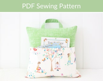 Book Pocket Pillow Sewing Pattern: Kids Reading Cushion (PDF Pattern)