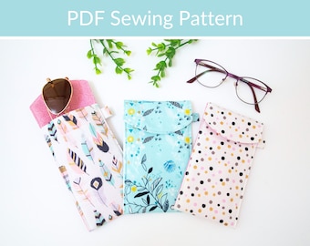 Glasses Pouch Sewing Pattern, Easy Sewing Pattern, Beginner Sewing Pattern, Glasses Case