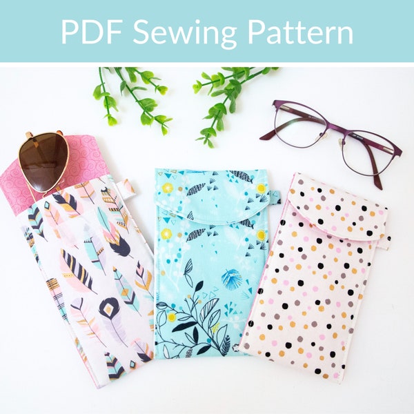 Glasses Pouch Sewing Pattern, Easy Sewing Pattern, Beginner Sewing Pattern, Glasses Case