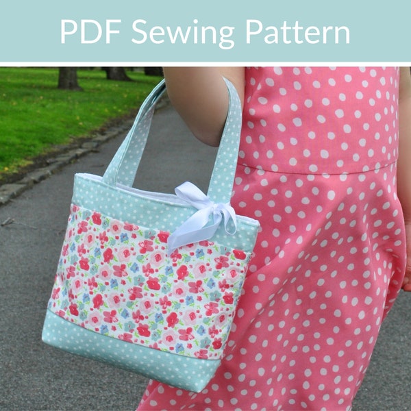 Small Tote Bag PDF Sewing Pattern, Mini Tote Bag
