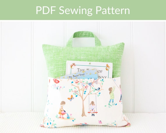 Book Pillow Sewing Pattern: DIY Reading Cushion with Pocket (PDF Pattern)