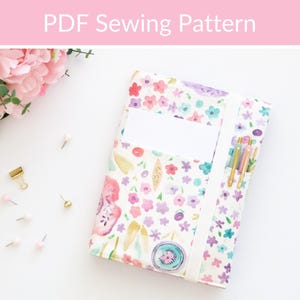 DIY Planner Cover, Fabric Notebook Cover PDF Sewing Pattern,  Travel Journal Cover, A5 Book Cover, Easy Gift to Make