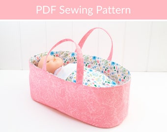 Sewing Pattern for Doll Carry Cot, Doll Carry Cot, Doll Bassinet, Baby Doll Basket, Doll Carrier