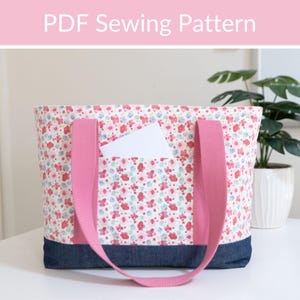 Shopping Bag Sewing Pattern, Reusable Bag Pattern, Tote Bag, Beginner Sewing Pattern, Easy Bag to Sew