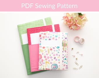 Fabric Book Cover Sewing Pattern: Padded with Pockets (PDF Pattern)