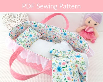 Doll Carry Cot Sewing Pattern, Baby Doll Basket, Doll Carrier