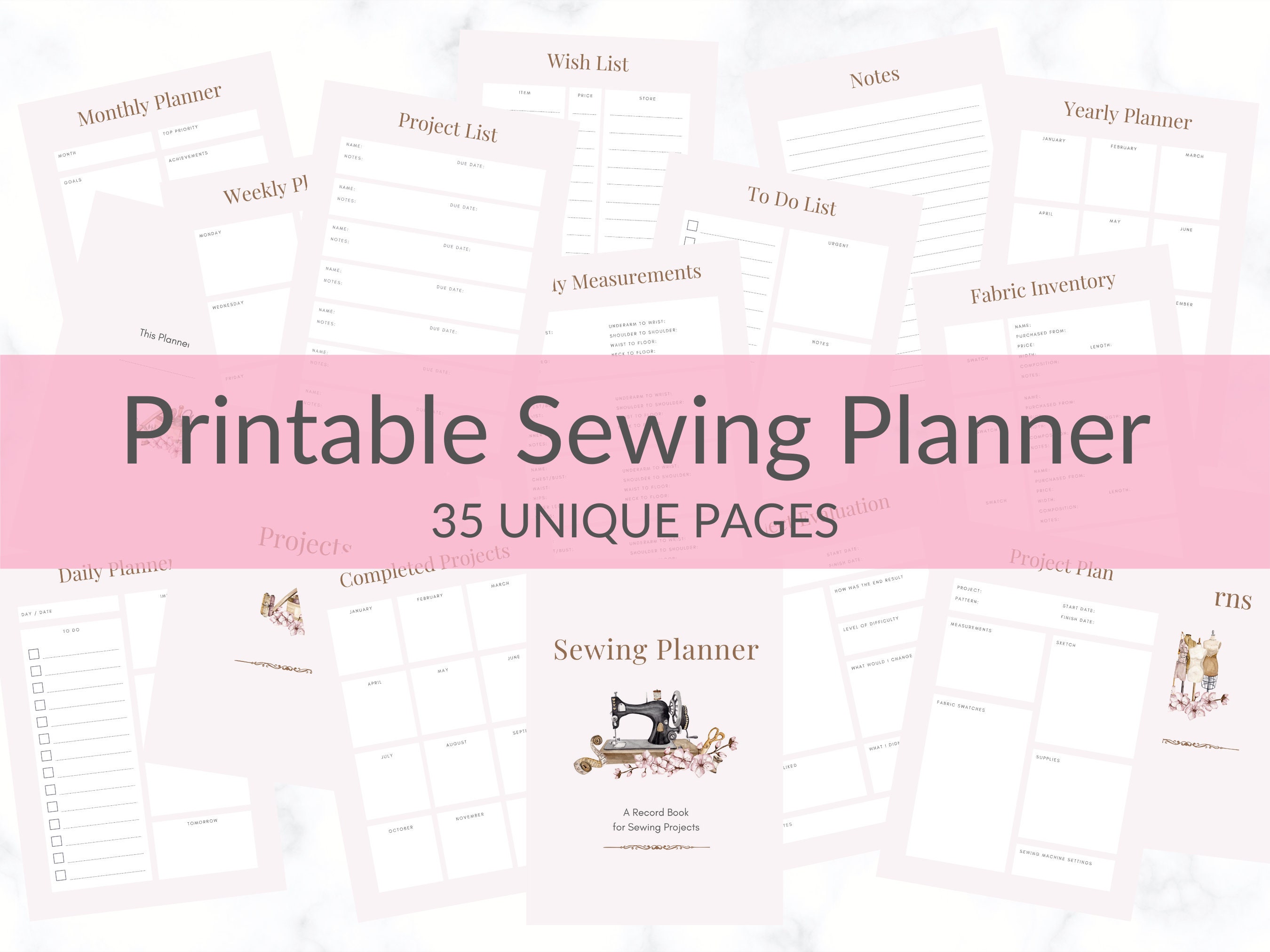 Printable Sewing Planner Sewing Organiser Instant Download - Etsy UK