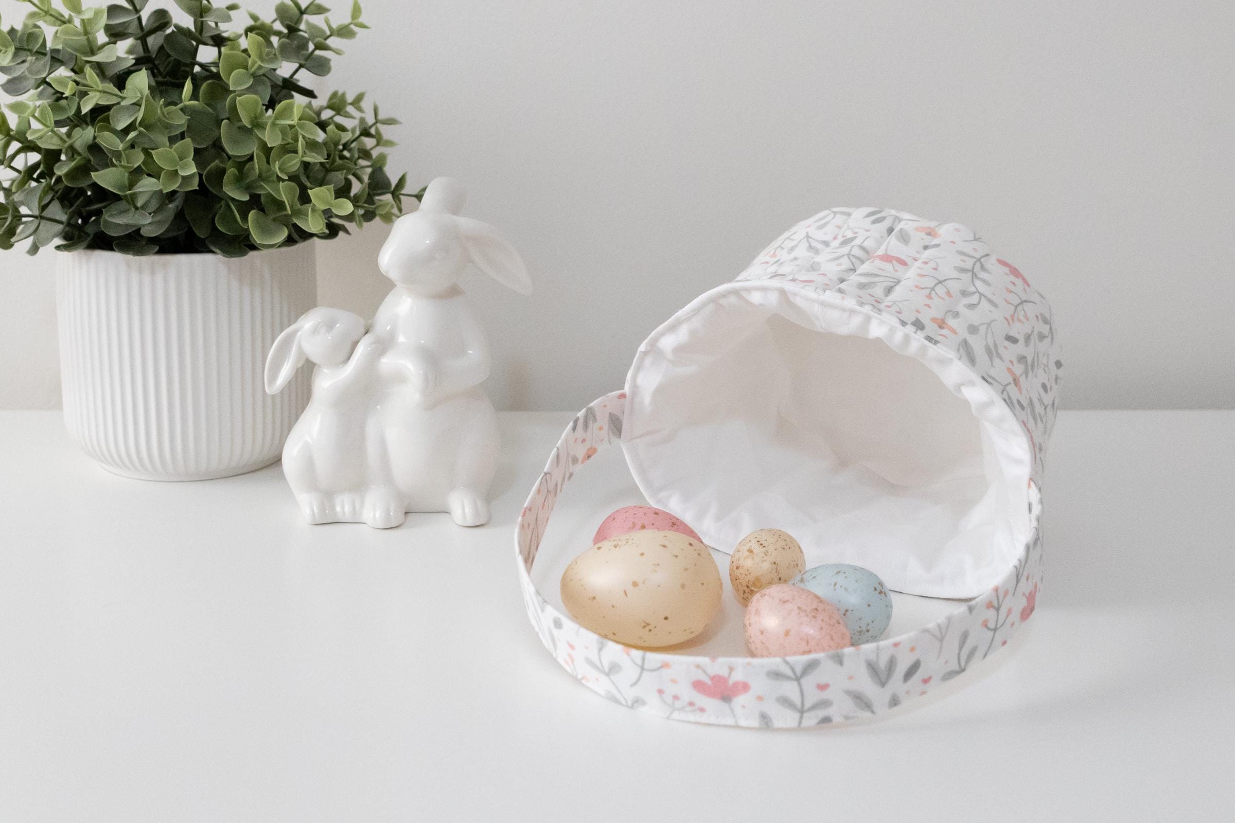 Bunny Easter Basket PDF Sewing Pattern: Quilted Applique Design - Etsy