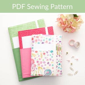 Composition Book Cover Sewing Pattern, Set of Fabric Book Covers, School Book Covers, Easy Sewing Pattern, DIY Book Covers