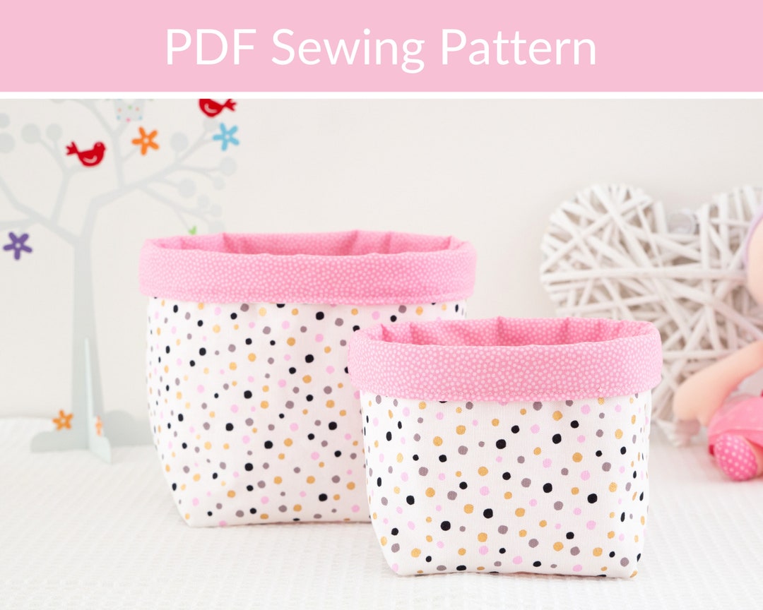 Fabric Basket Sewing Pattern: Set of 2, Easy Project for Beginners - Etsy