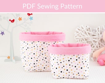 Easy Sew Fabric Basket PDF Pattern