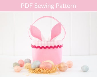 Easy Easter Basket Sewing Pattern with Optional Bunny Ears