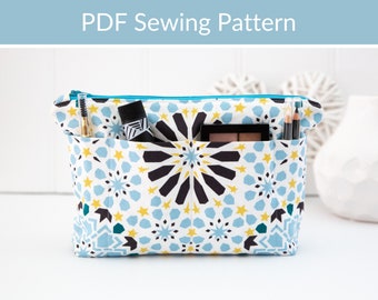 Makeup Organiser Sewing Pattern, Zipper Pouch PDF Sewing Pattern, Make Up Bag