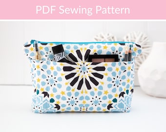 Zipper Pouch Sewing Pattern: Handbag Organiser PDF (Beginner Friendly)