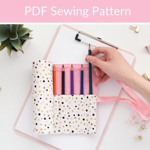 Beginner Sewing Pattern: Fabric Roll Up Pencil Case (PDF Pattern)