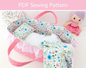 Puppen Tragetasche Schnittmuster: DIY Baby Doll Korb (PDF)