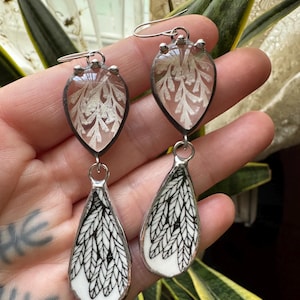 Vintage floral broken China earrings