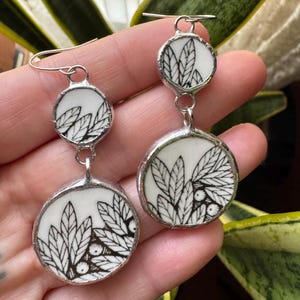 Vintage floral broken China earrings