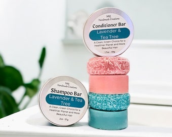 Shampoo And Conditioner Bar Set With Tins Included - Customizable Scent