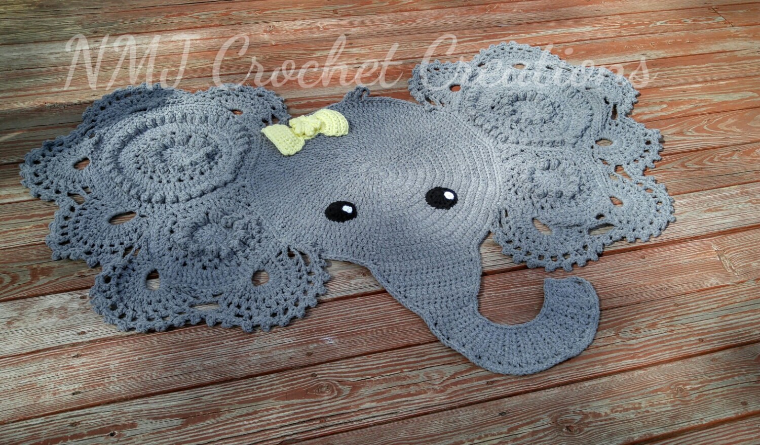 Crochet Elephant Rug Handmade Home Decor Nursery Animal Crochet Elephant Rug Handmade Home Decor Nursery Animal Bedroom Baby Girl Boy