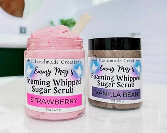 Foaming Whipped Sugar Scrub - Customizable Scent - 8 Oz