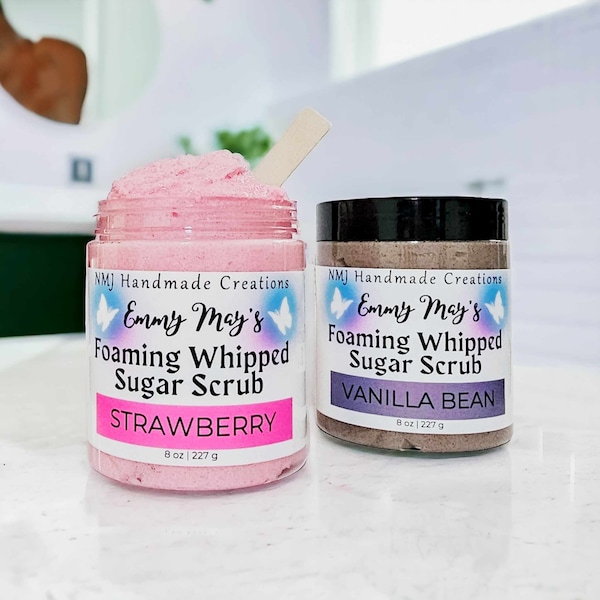 Foaming Whipped Sugar Scrub - Customizable Scent - 8 Oz