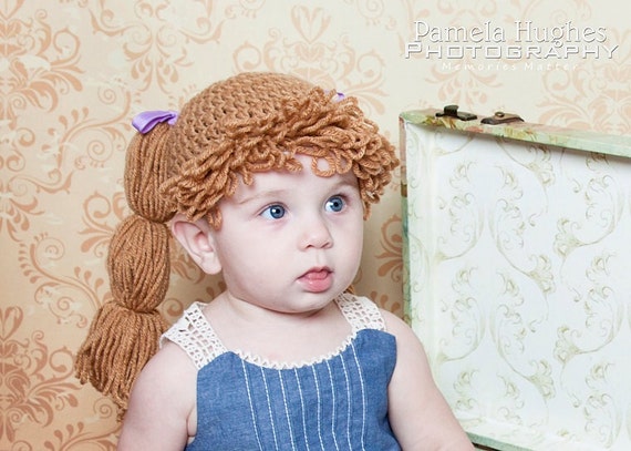 Cabbage Patch Hat Yarn Wig Kids Hat Pageant Costumes Etsy