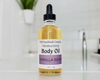 Vanilla Bean Body Oil or Massage Oil, 4 oz