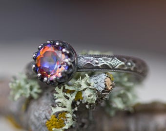 Topaz Ring * Northern Lights Vibes * Aurora * Sold Sterling Silver Ring* Any Size