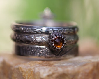 Fire Citrine Ring * Genuine Citrine * Solid Sterling Silver * Samhain * Solid Sterling Silver *Halloween* Autumn *  Any Size