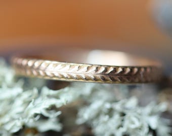 Bronze Stacking Ring* Wheat Band * Gold  Band* Any Size