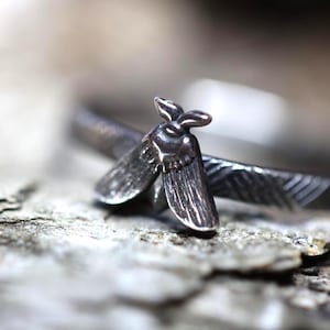 Moth Ring * Solid Sterling Silver * Ibu * Tiny Moth * Transformation* Good Fortune Symbol * Any Size