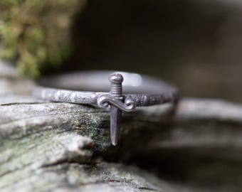 Dagger Ring * Solid Sterling Silver *  Symbolic Sword* Minimalist * Any Size