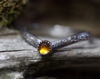 Citrine Ring * V Ring * Solid Sterling Silver V-Ring* November Birthstone * Any Size