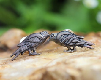 Raven Earrings * Solid Sterling Silver * Hecate * Poe Inspired Earring Set